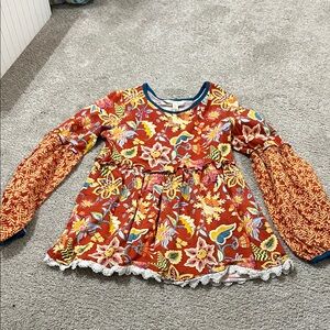 Floral Long Sleeve Top with Lace Trim Matilda Jane Size 10